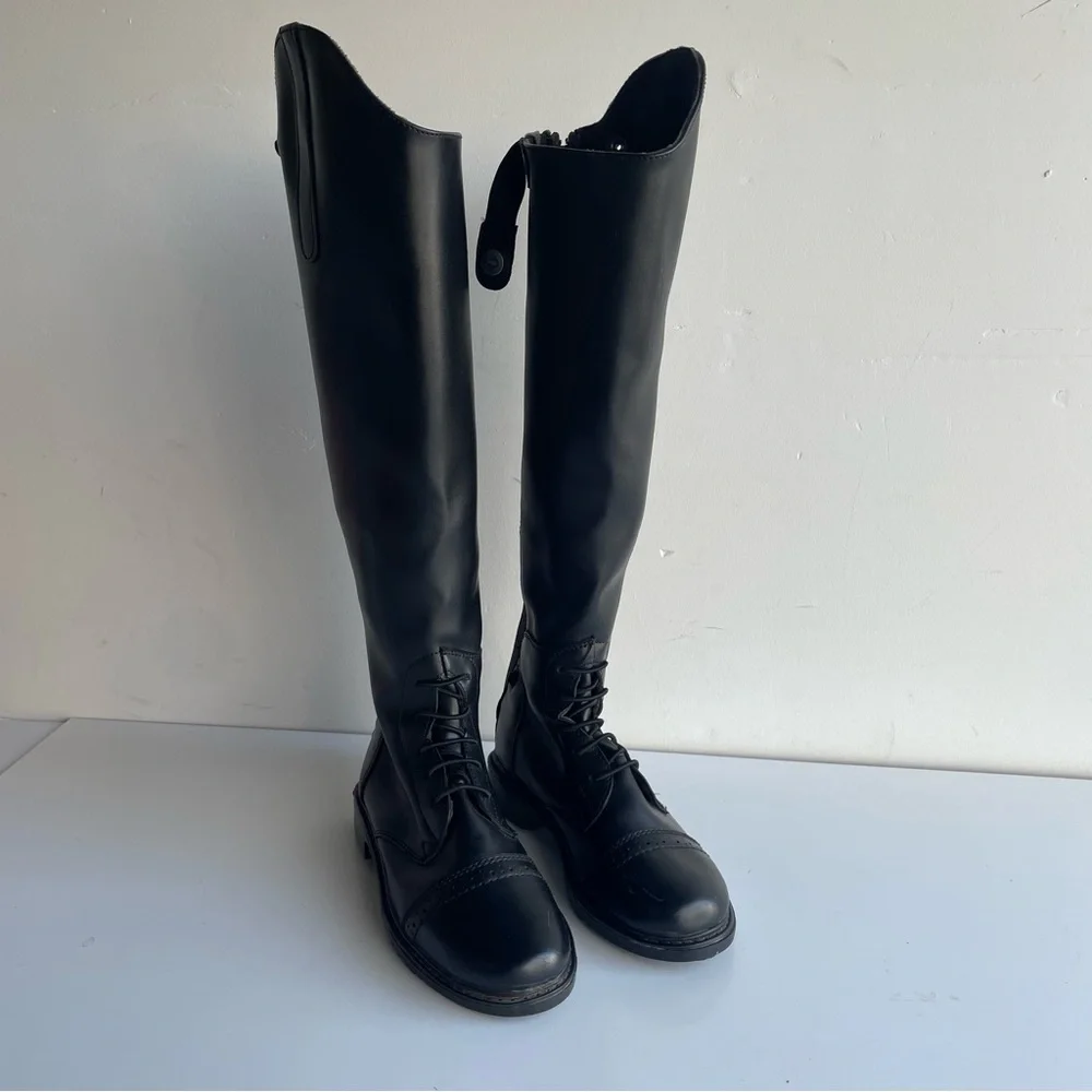 Kids TuffRider Black Lace-Up Riding Boots
